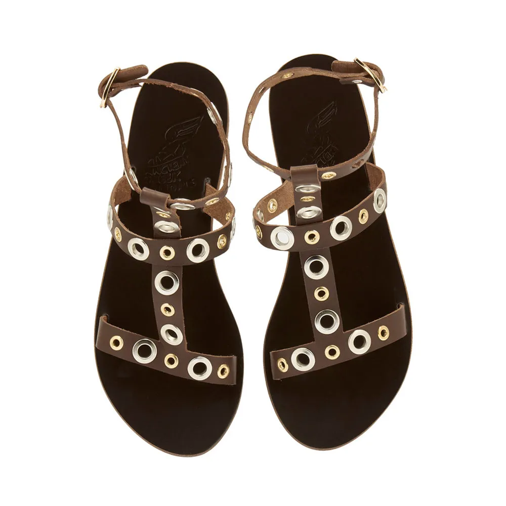 Klelia Eyelets Dark Brown sold by Ancient Greek Sandals product image thumbnail 3