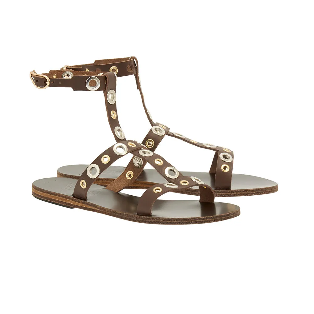 Klelia Eyelets Dark Brown sold by Ancient Greek Sandals product image thumbnail 4