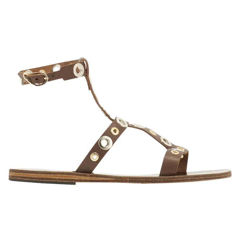 Klelia Eyelets Dark Brown sold by Ancient Greek Sandals