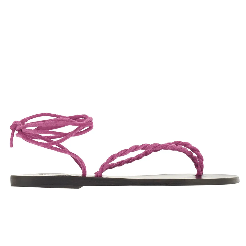 Serifos Lace Up Fuchsia sold by Ancient Greek Sandals