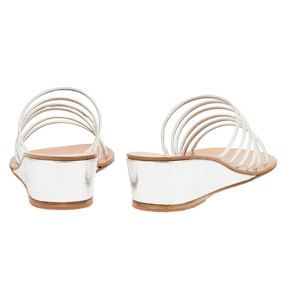 Vania Low Wedge Silver sold by Ancient Greek Sandals product image thumbnail 5