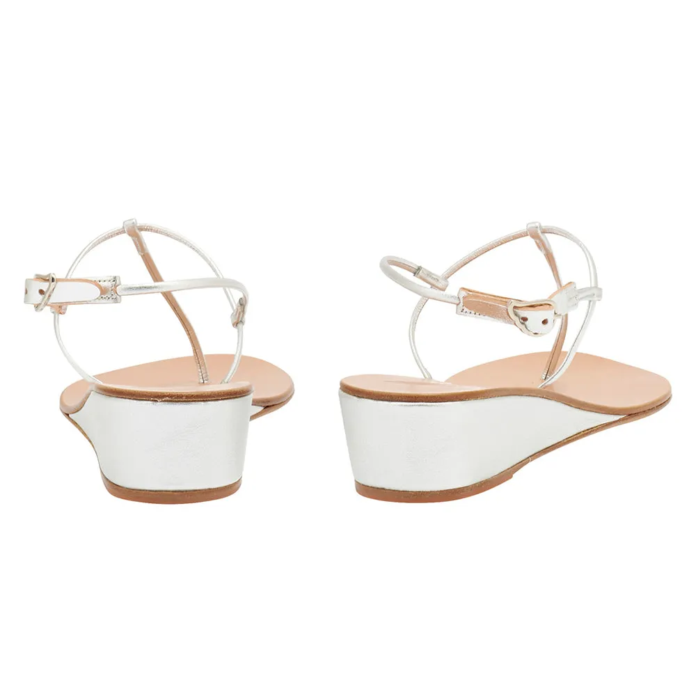 Katerina Low Wedge Silver sold by Ancient Greek Sandals product image thumbnail 5