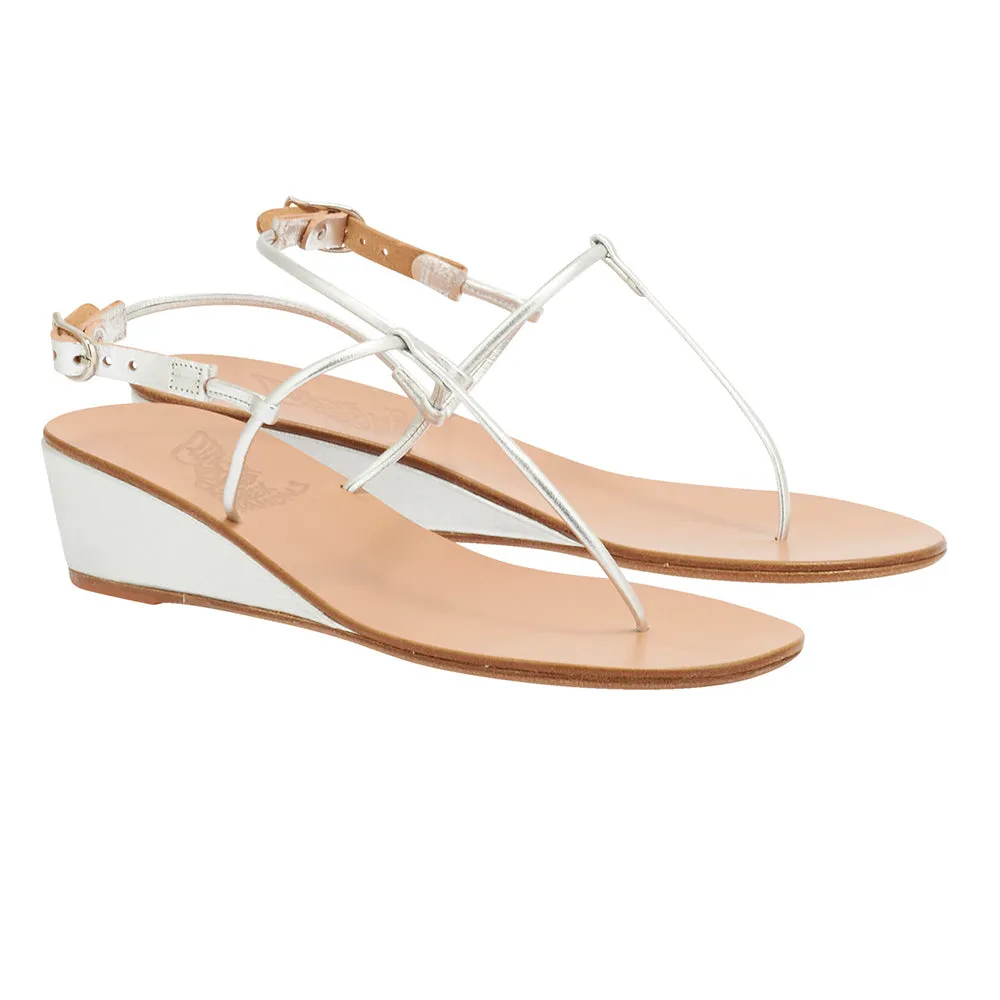 Katerina Low Wedge Silver sold by Ancient Greek Sandals product image thumbnail 4
