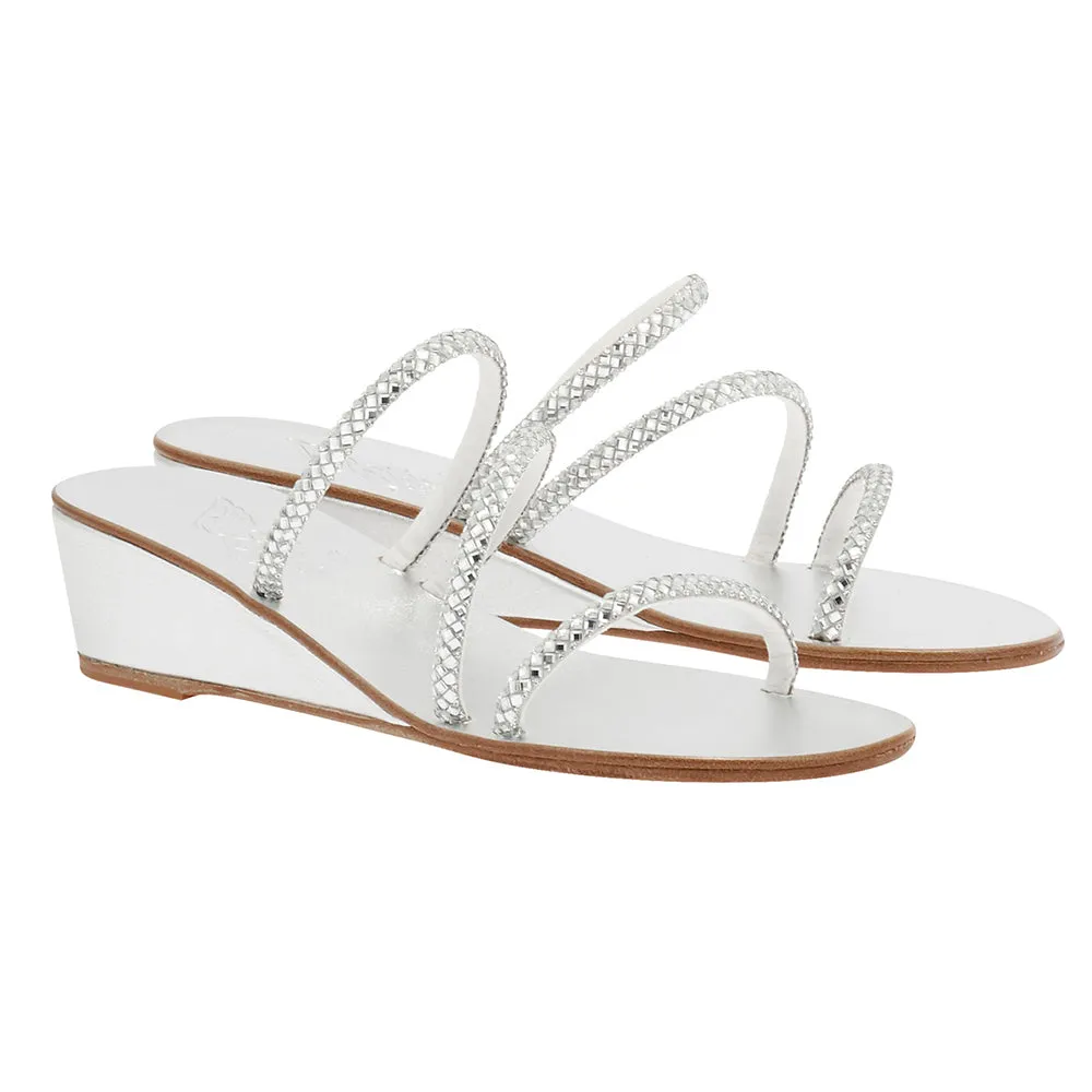 Polytimi Low Wedge Silver sold by Ancient Greek Sandals product image thumbnail 4