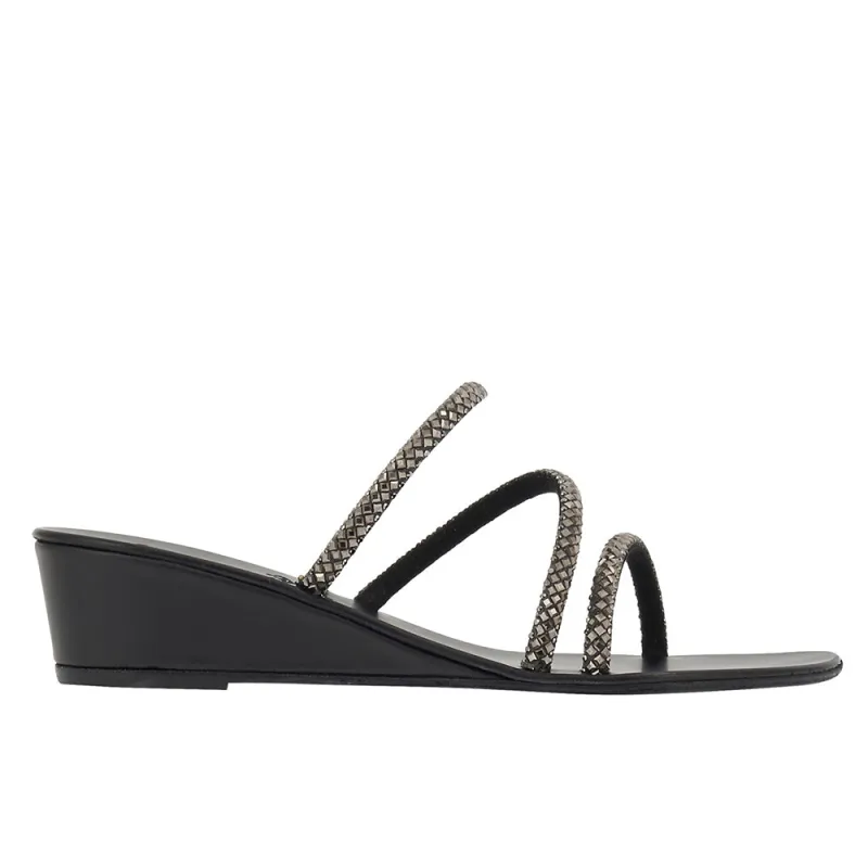 Polytimi Low Wedge Black sold by Ancient Greek Sandals