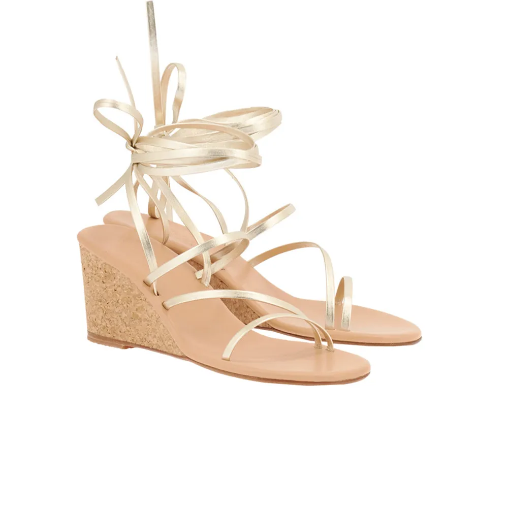 Lithi Mid Wedge Platinum sold by Ancient Greek Sandals product image thumbnail 4