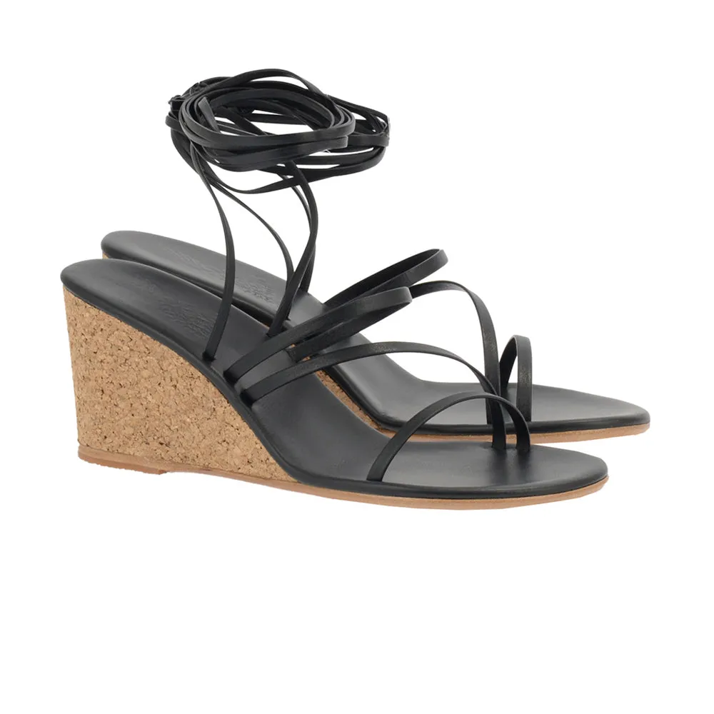 Lithi Mid Wedge Black sold by Ancient Greek Sandals product image thumbnail 4