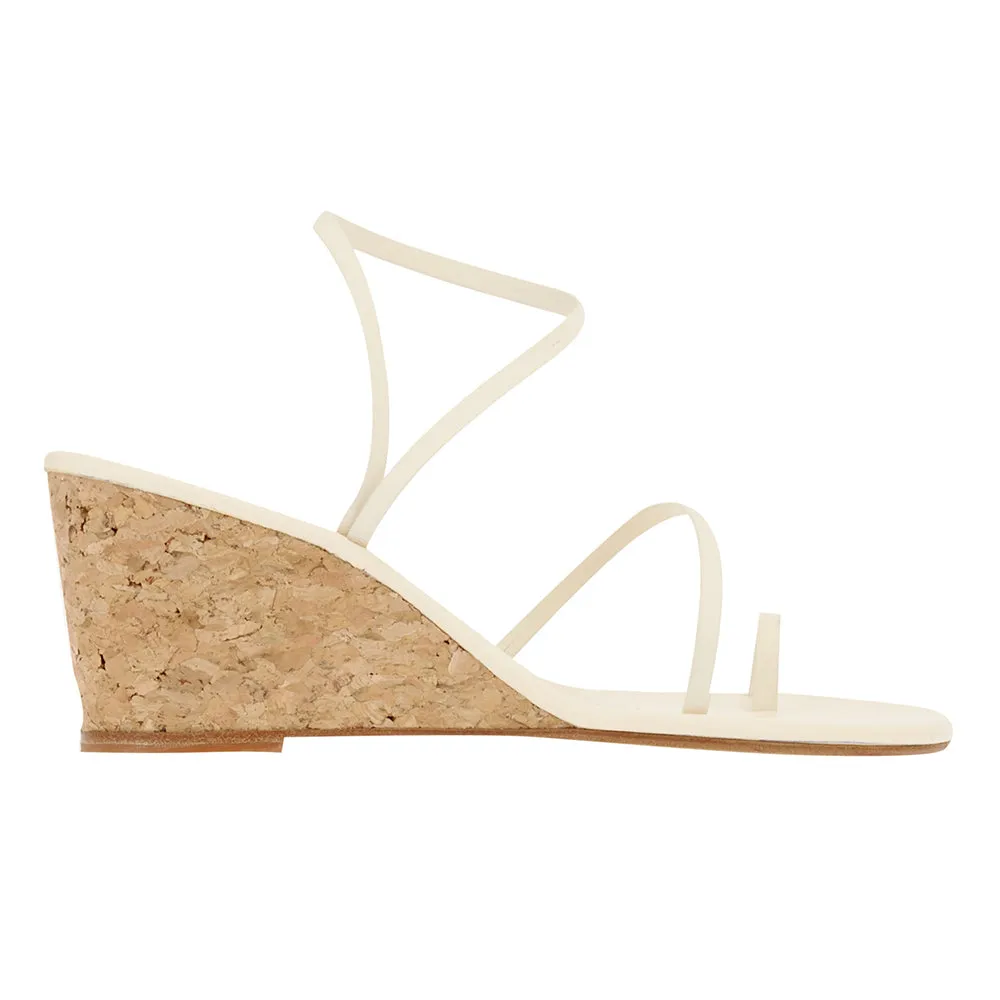 Chora Mid Wedge Off White sold by Ancient Greek Sandals