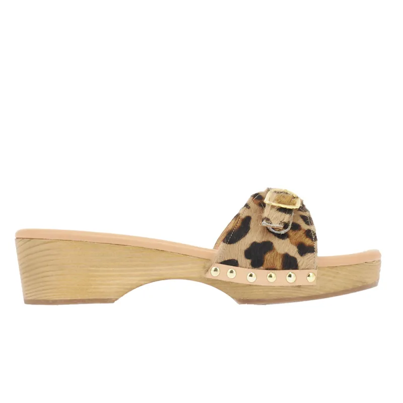 Omonia Sabot Leopard sold by Ancient Greek Sandals