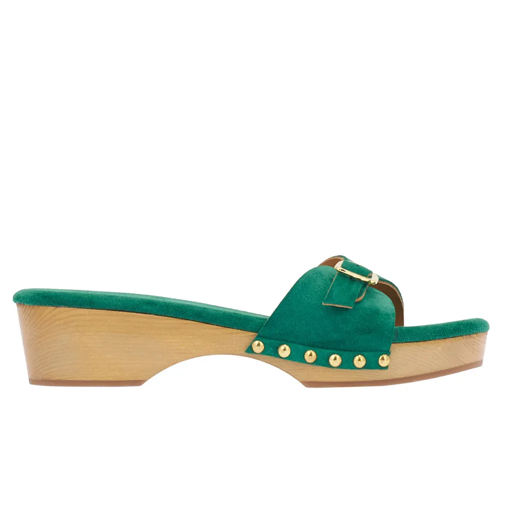 Omonia Sabot Green sold by Ancient Greek Sandals