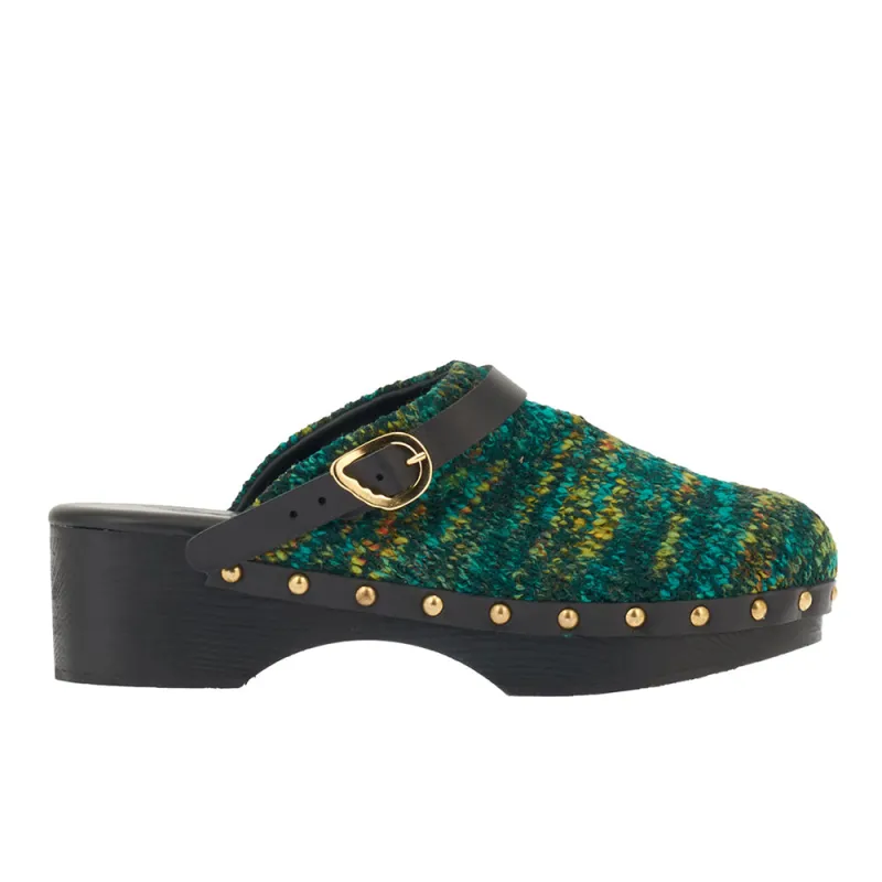 Classic Closed Clog Green Multi sold by Ancient Greek Sandals