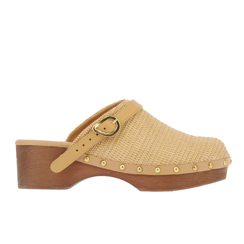 Classic Closed Clog Natural sold by Ancient Greek Sandals