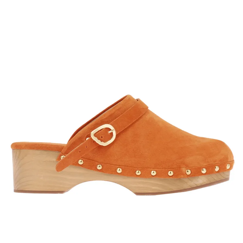 Classic Closed Clog Orange sold by Ancient Greek Sandals