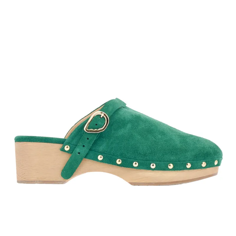 Classic Closed Clog Green sold by Ancient Greek Sandals