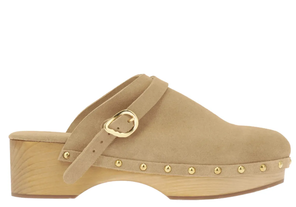 Classic Closed Clog Camel sold by Ancient Greek Sandals