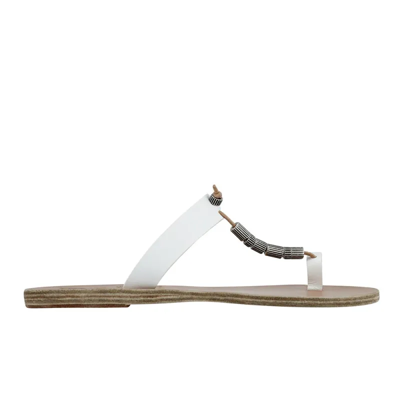 Iris Column Beads White sold by Ancient Greek Sandals