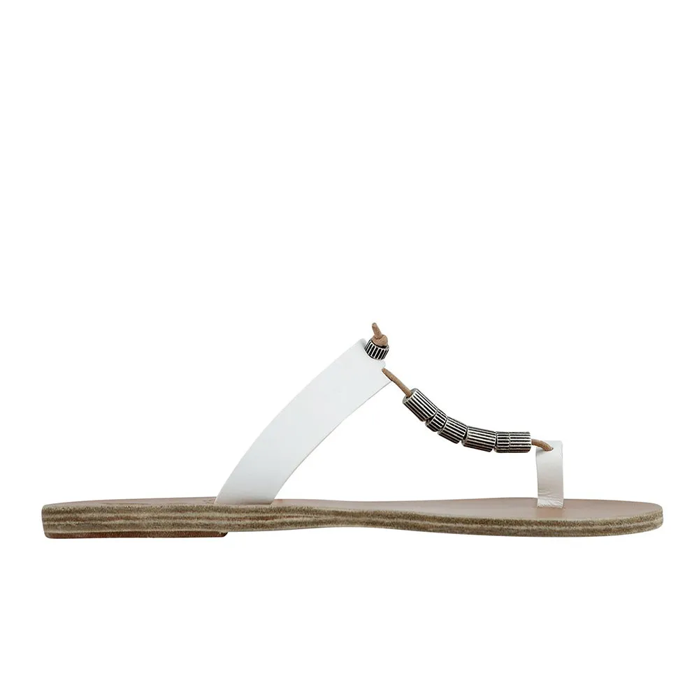Iris Column Beads White sold by Ancient Greek Sandals