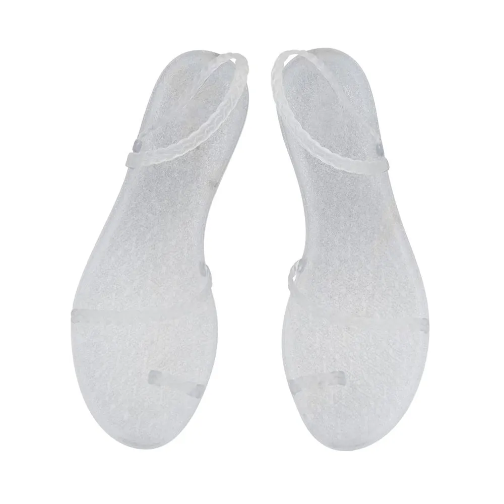 Eleftheria Clear Silver Glitter sold by Ancient Greek Sandals product image thumbnail 3