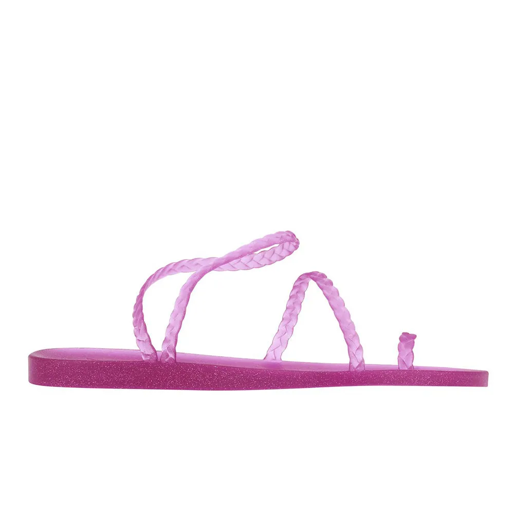 Eleftheria Clear Fuchsia Glitter sold by Ancient Greek Sandals