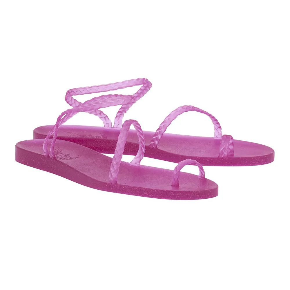 Eleftheria Clear Fuchsia Glitter sold by Ancient Greek Sandals product image thumbnail 4