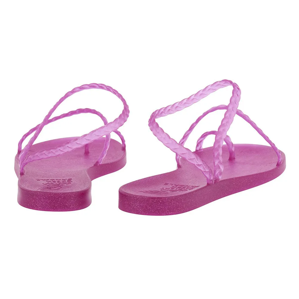 Eleftheria Clear Fuchsia Glitter sold by Ancient Greek Sandals product image thumbnail 5