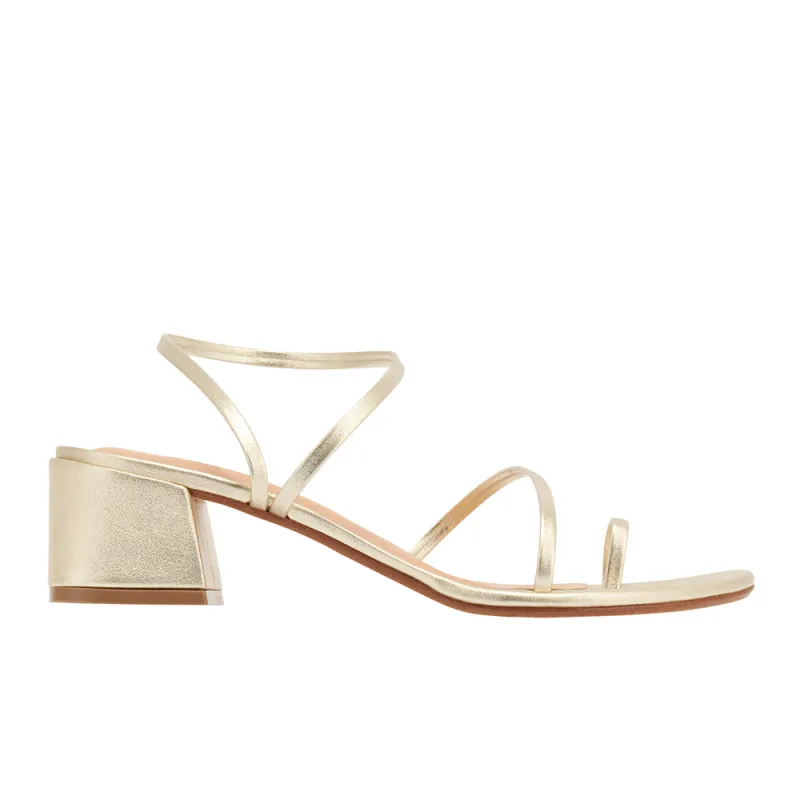 Chora Block Heel Platinum made by Ancient Greek Sandals