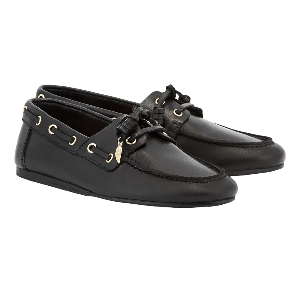 Pliaria Boat Shoe Black sold by Ancient Greek Sandals product image thumbnail 3