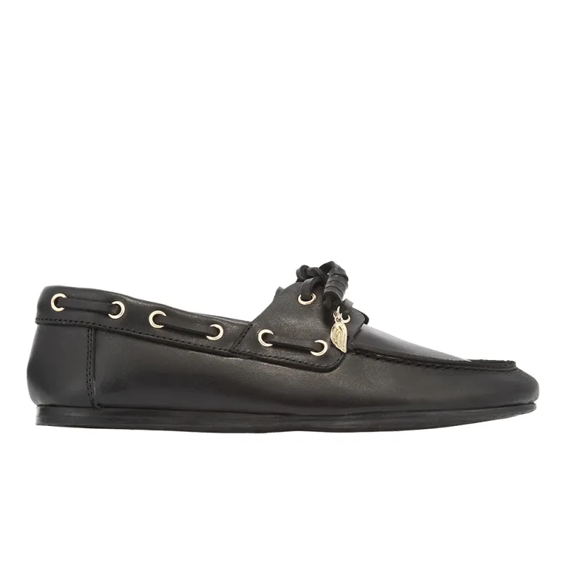 Pliaria Boat Shoe Black made by Ancient Greek Sandals