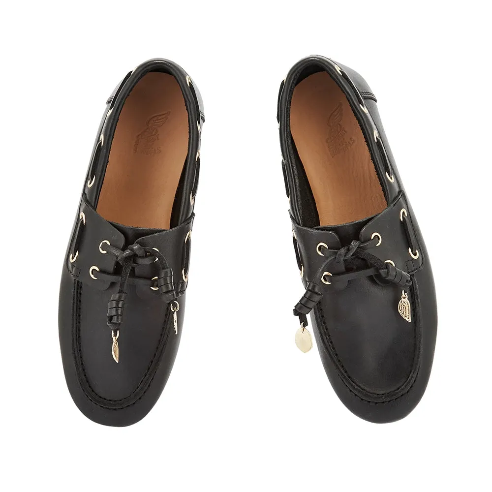 Pliaria Boat Shoe Black sold by Ancient Greek Sandals product image thumbnail 2
