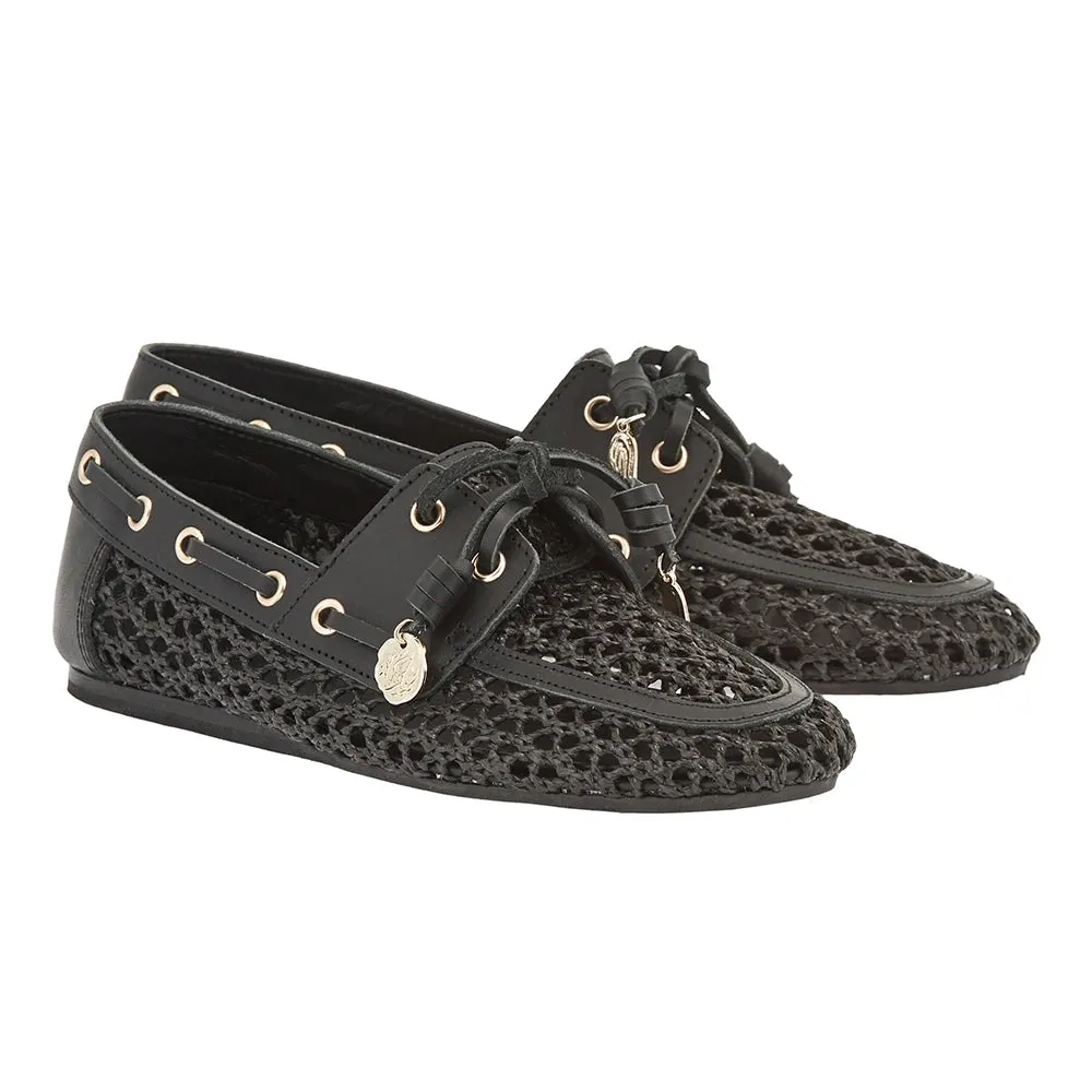 Pliaria Boat Shoe Black sold by Ancient Greek Sandals product image thumbnail 4