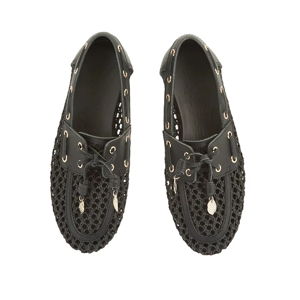 Pliaria Boat Shoe Black sold by Ancient Greek Sandals product image thumbnail 2