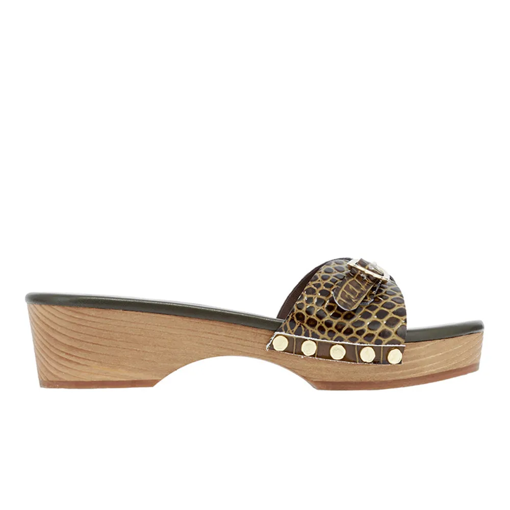 Omonia Clog Khaki sold by Ancient Greek Sandals