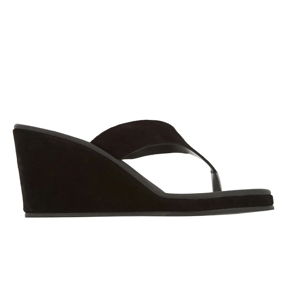 Charys Wedge Black sold by Ancient Greek Sandals