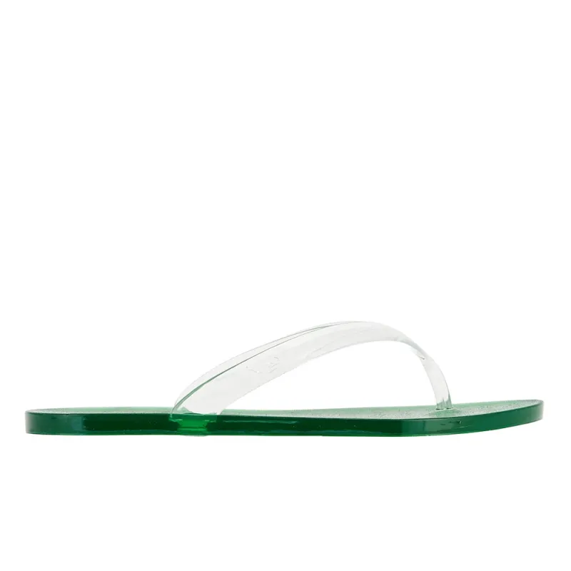 Jelly Flip Flop Clear/Green made by Ancient Greek Sandals