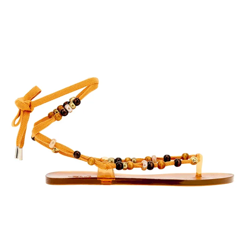 Esther Beads Caramel made by Ancient Greek Sandals