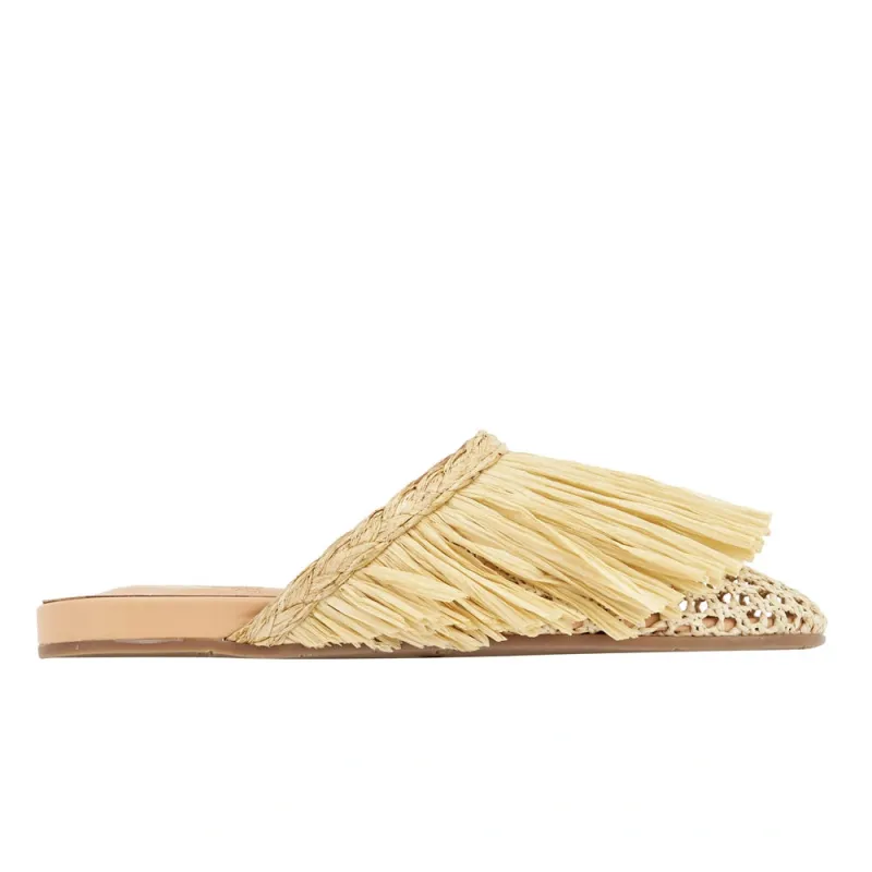Fringe Slipper Natural made by Ancient Greek Sandals