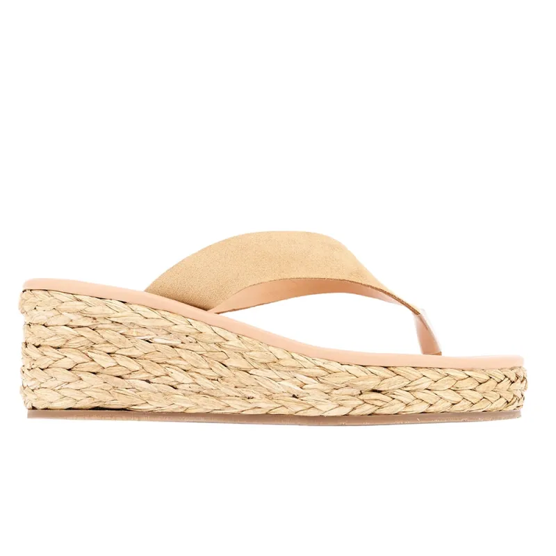 Charys Low Wedge Sahara/Natural made by Ancient Greek Sandals