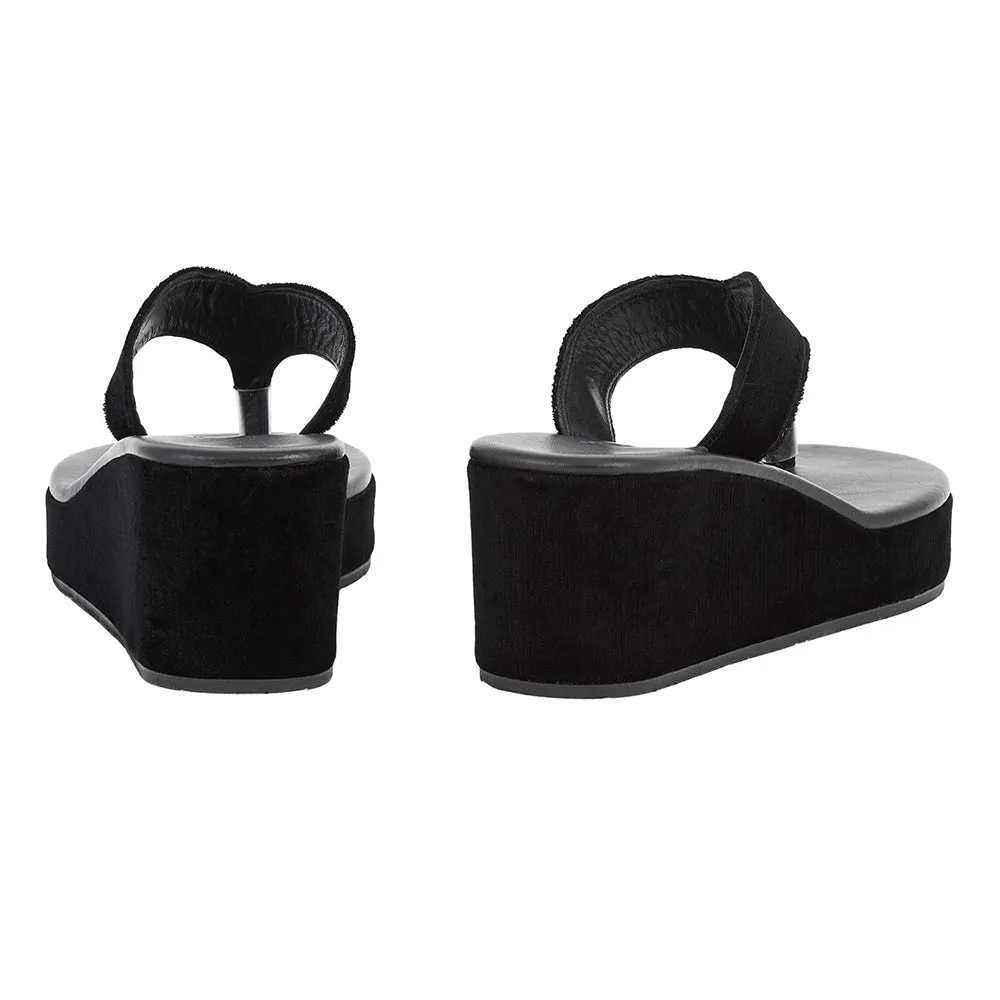 Charys Low Wedge Black sold by Ancient Greek Sandals product image thumbnail 4