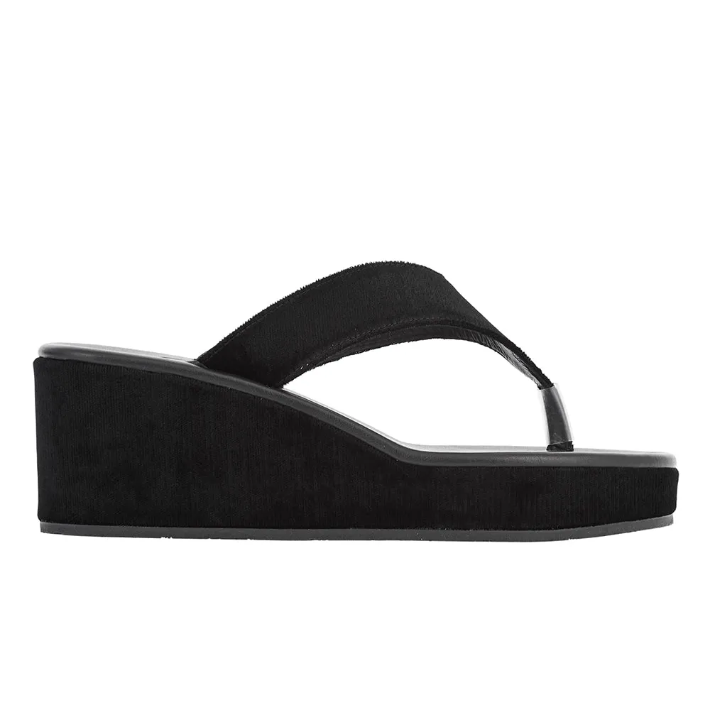 Charys Low Wedge Black sold by Ancient Greek Sandals