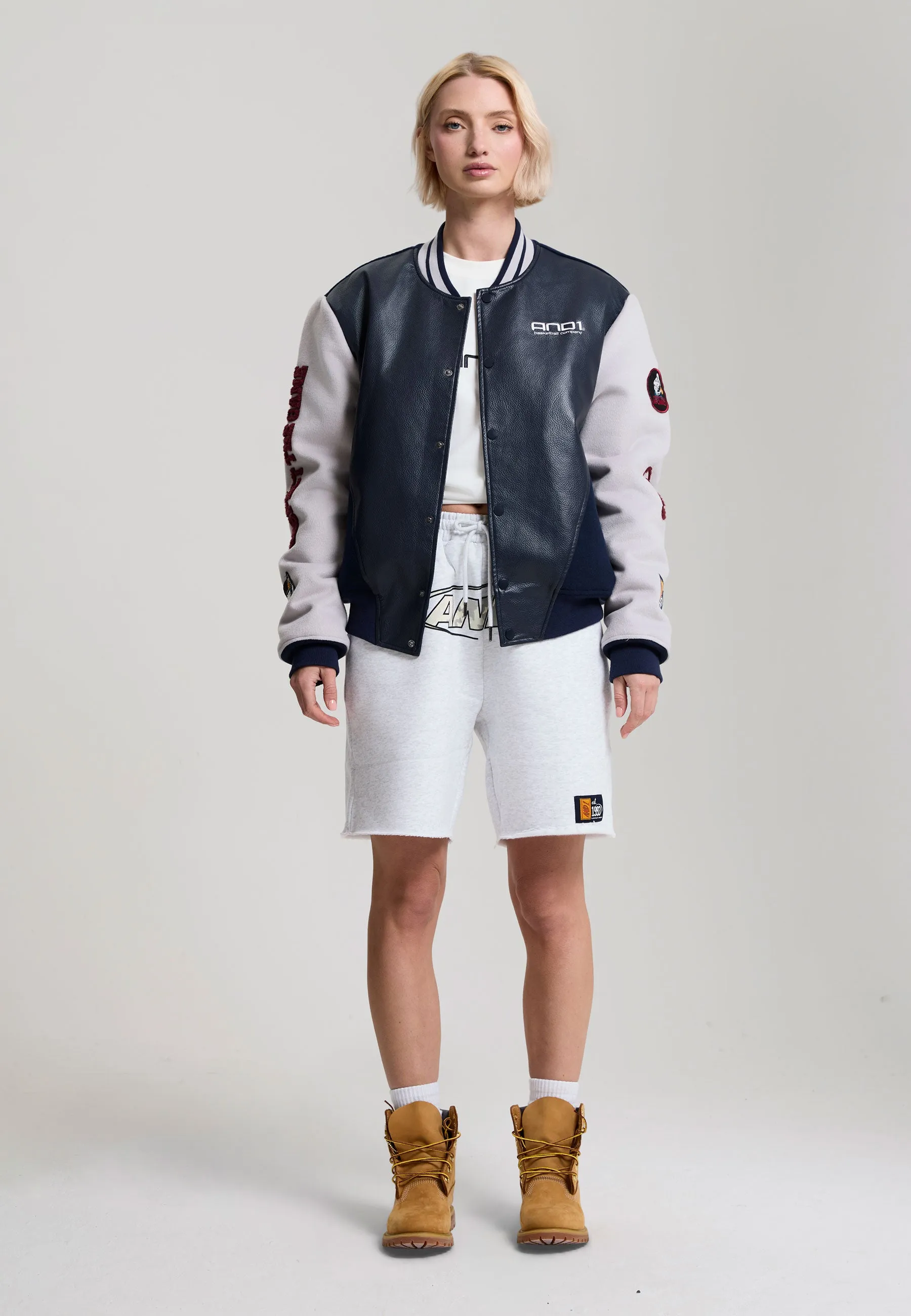 Womens Respect The Game Contrast Bomber Jacket - Navy sold by And1 product image thumbnail 3