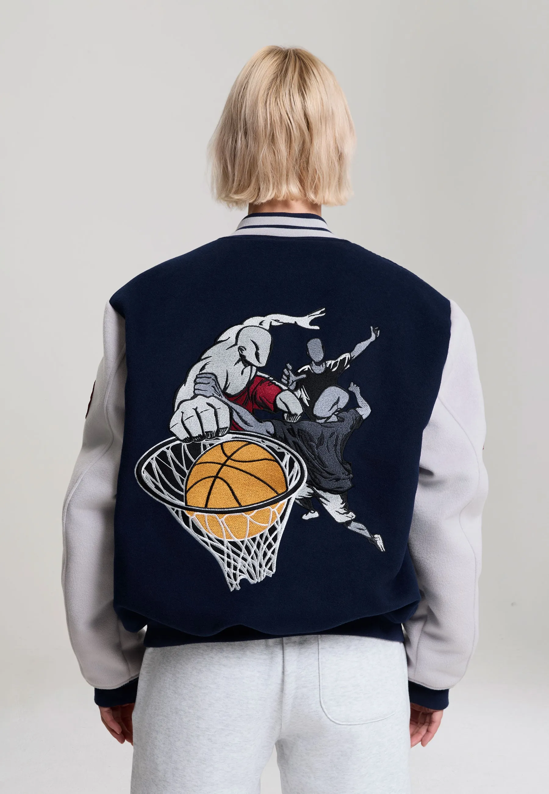 Womens Respect The Game Contrast Bomber Jacket - Navy sold by And1