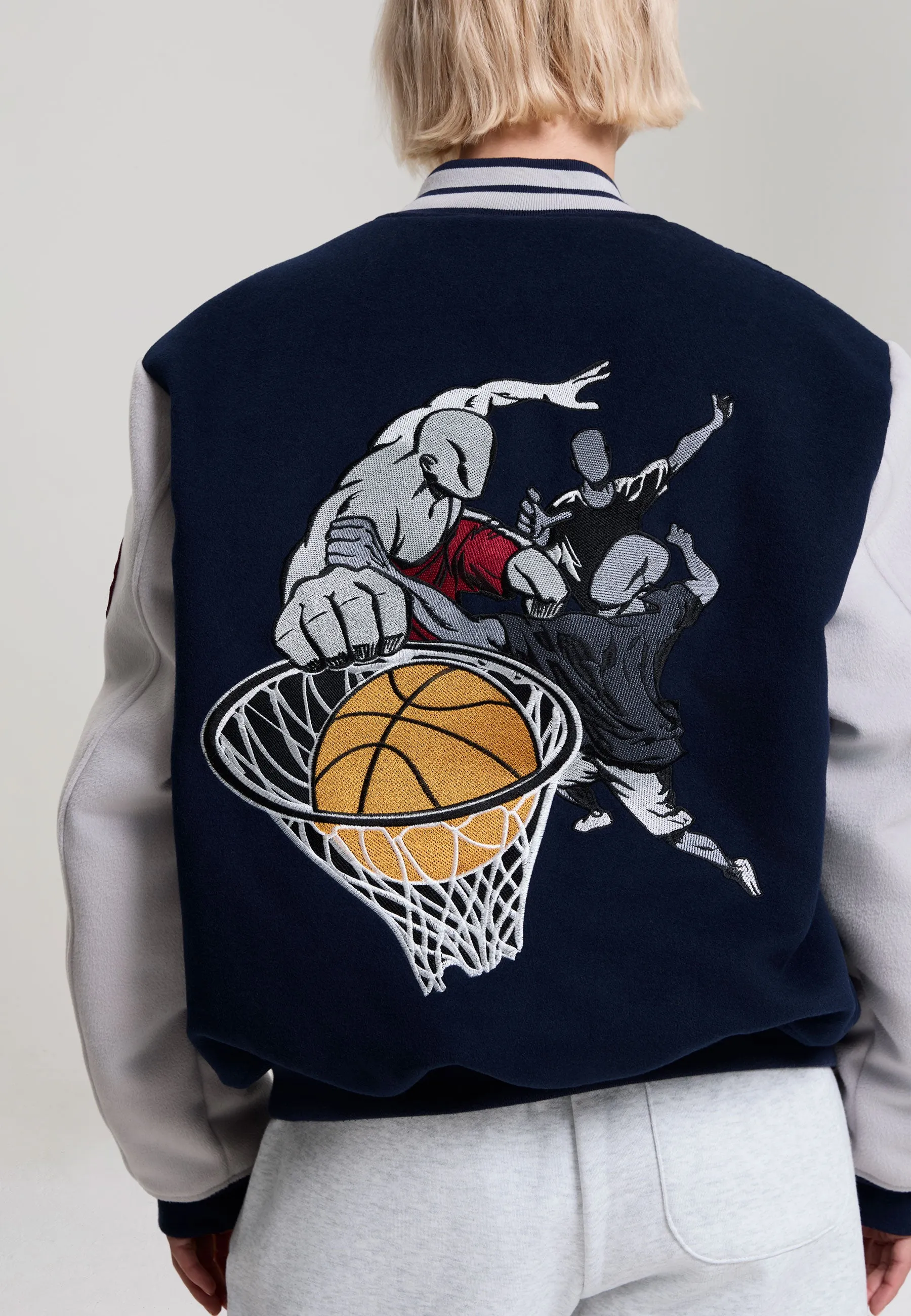 Womens Respect The Game Contrast Bomber Jacket - Navy sold by And1 product image thumbnail 4