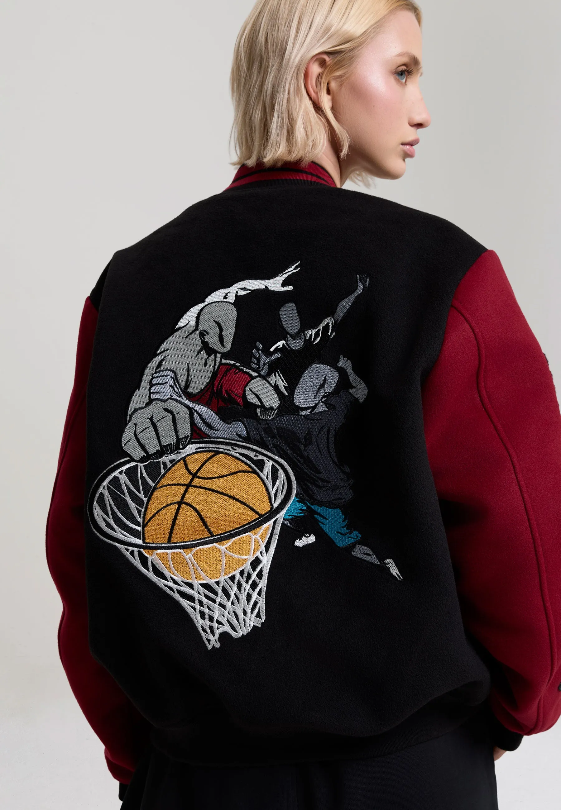 Womens Respect The Game Contrast Bomber Jacket - Black sold by And1 product image thumbnail 5