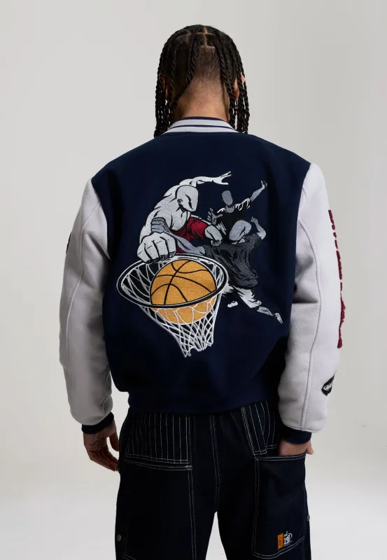 Mens Respect The Game Contrast Bomber Jacket - Navy made by And1