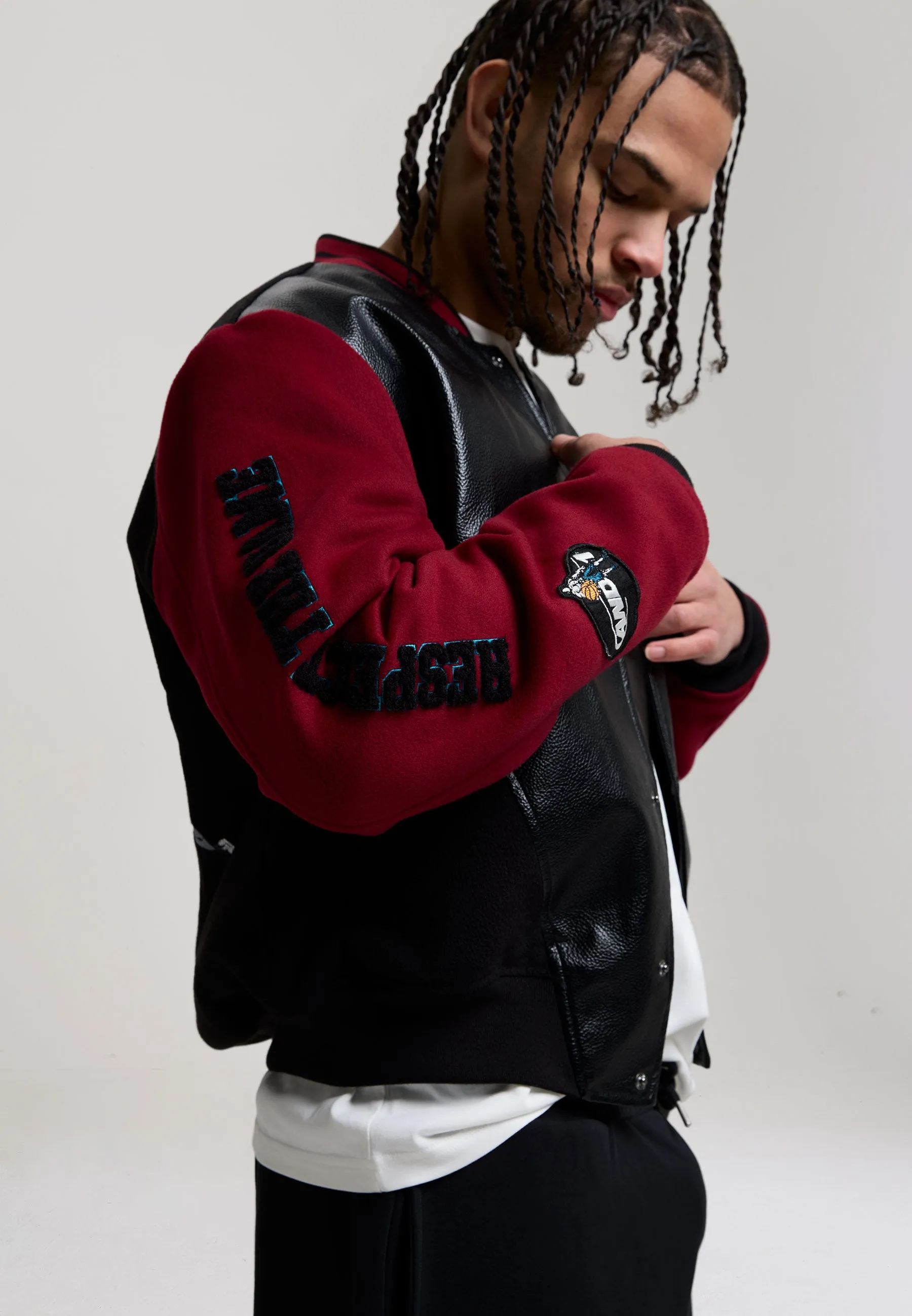 Mens Respect The Game Contrast Bomber Jacket - Black sold by And1 product image thumbnail 5