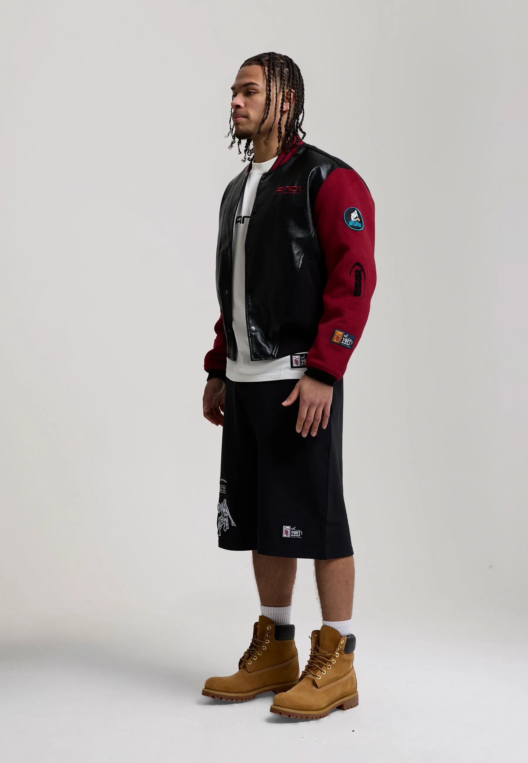 Mens Respect The Game Contrast Bomber Jacket - Black sold by And1 product image thumbnail 3