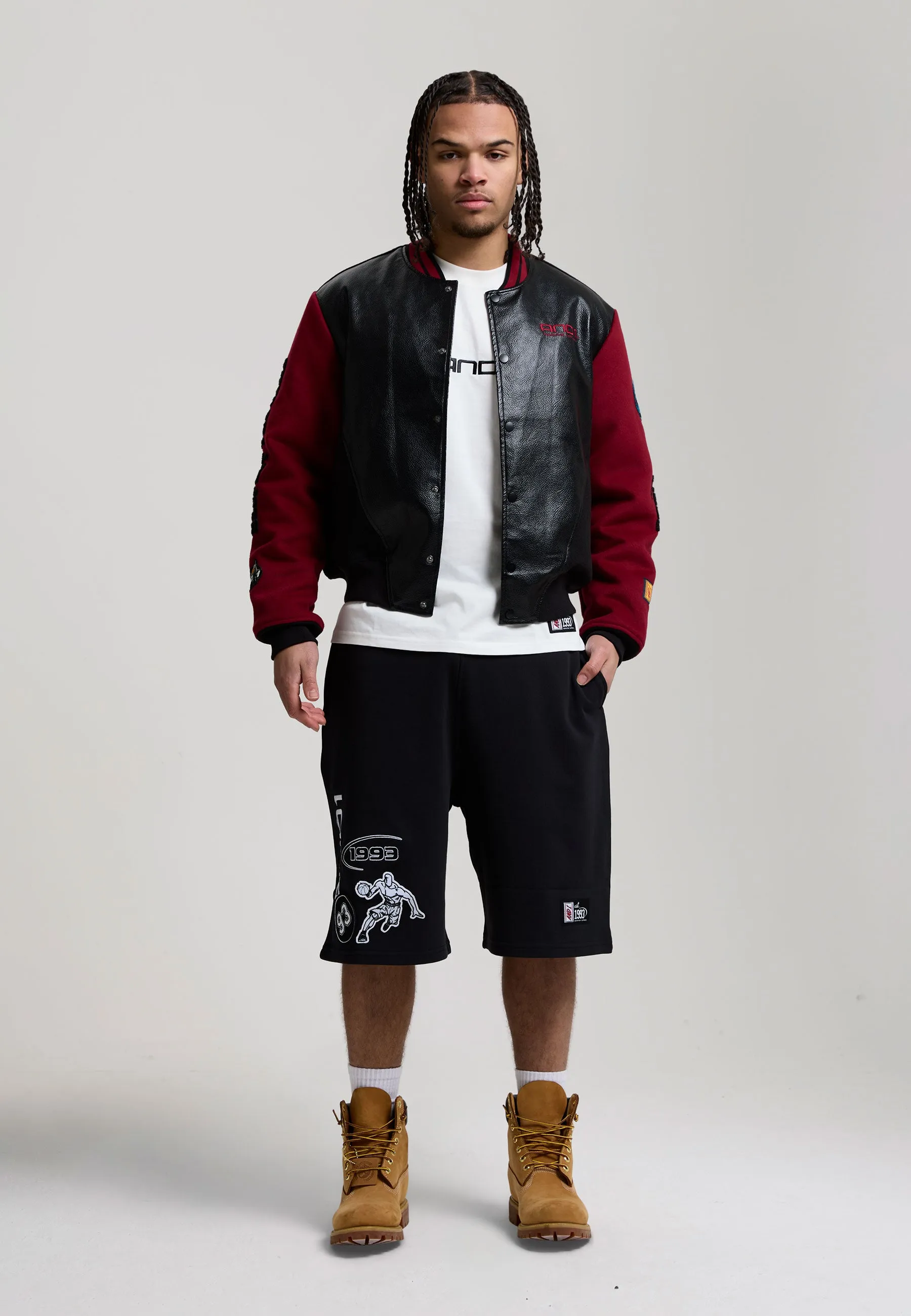 Mens Respect The Game Contrast Bomber Jacket - Black sold by And1 product image thumbnail 2