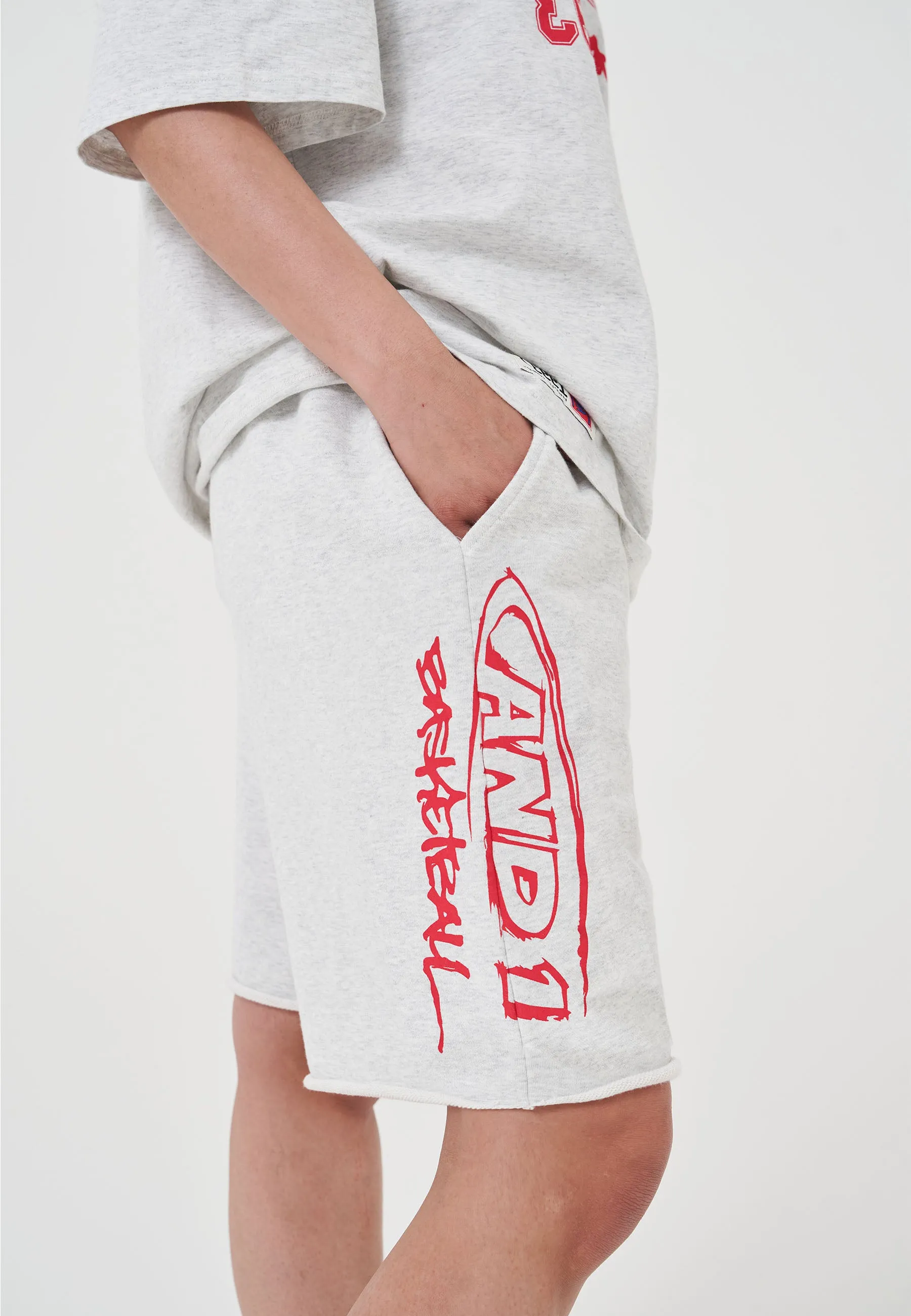 Womens Core Graffiti Logo Shorts - Frost Marl sold by And1 product image thumbnail 2