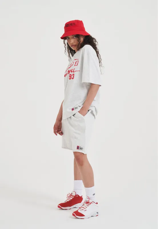 Womens Core Graffiti Logo Shorts - Frost Marl made by And1