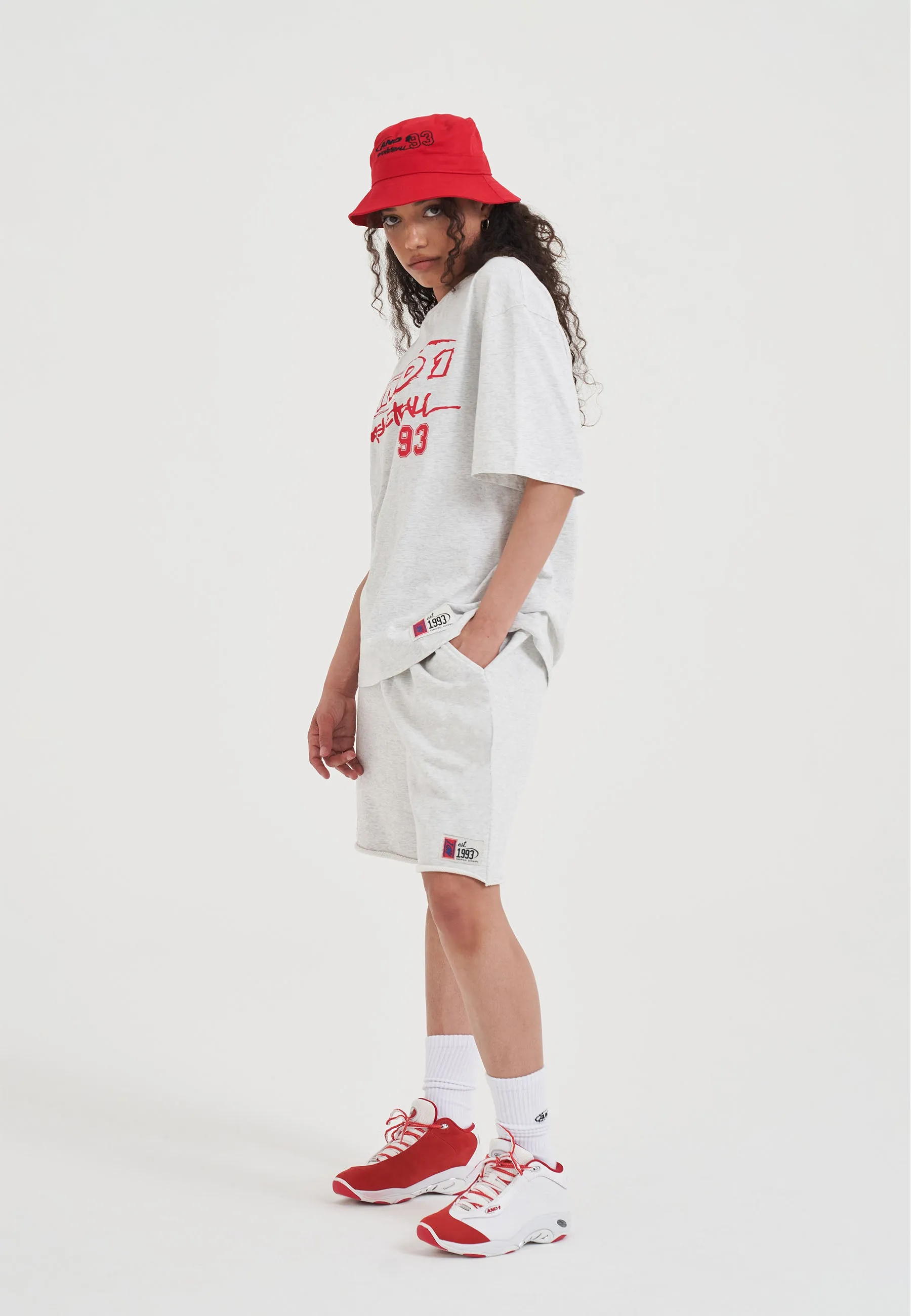 Womens Core Graffiti Logo Shorts - Frost Marl sold by And1